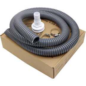 1-1/8 inch Bilge Pump Hose Plumbing Installation Kit | 6 FT Premium Quality Kink-Free Flexible PVC Hose | Includes 2 Hose Clamps and Thru-Hull Fitting