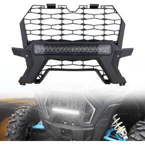 A & UTV PRO RZR Fascia Grille with Light for 2019-2023 2024 RZR Accessories 1000 XP, Grill LED For Polaris RZR XP 1000 Mesh/XP 4 / XP Turbo/Trail S 900/1000 2019-2024, Replace #5455433-070, Black