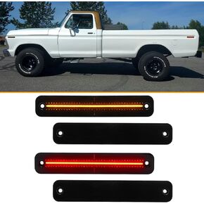 LED Side Marker Lights Compatible with F100/150/250/350 1973-1979,for Econoline E100/150/250 1975-1991,for Bronco 1978-1979,Side Markers Lamps Lights Assembly(Clear Lens)