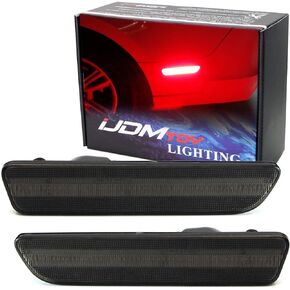 iJDMTOY Clear Lens Red Full LED Rear Side Marker Light Kit Compatible with Ford 2005-09 Mustang, Powered by 54-SMD LED, Replace OEM Back Sidemarker Lamps