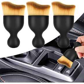 2PCS Car Interior Cleaning Brush, Automotive Interior Dusting Brush, Soft Bristles Woobrooch Brush for Automotive Dashboard, Air Conditioner Vents, Scratch Free