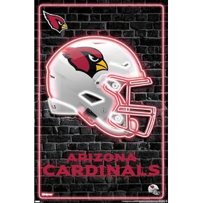 Trends International NFL Arizona Cardinals - Neon Helmet 23 Wall Poster, 34L x 22.4W, Premium Unframed Version