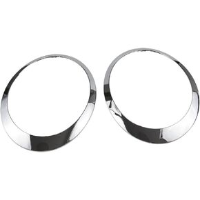 RLB-HILON Headlight Trim Ring Compatible with MINI Cooper R55 R56 R57 R58 R59 2007 2008 2009 2010 2011 2012 2013 2014 2015 Year, 1Pair Chrome Headlight Bezel for Driver and Passenger Side