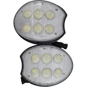 RH&LH Headlights Outer Grille 12V Working Light Lamp Compatible With John Deere Tractor 7720, 7820, 7920 Tractors RE181916, RE205361