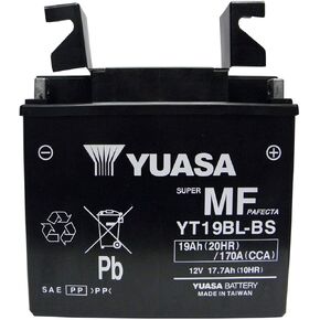 Yuasa YUAM6219BL YT19BL-BS Maintenance Free AGM Battery with Acid pack