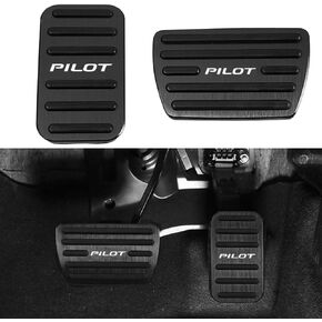 XITER 2pcs Aluminium Alloy Brake and Accelerator Pedal Covers Non-Slip Gas Brake Foot Pedal Pads for Honda Pilot 2016-2024 Interior Accessories(Silver)