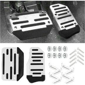 2PCS Non-Slip Car Pedal Covers, Automatic Transmission Gas Pedal Brake Pedal Cover, Aluminum Alloy Pedal Pads for Safe Driving, Car Replacement Accessories, Fit for Car SUV ATV (Blue)