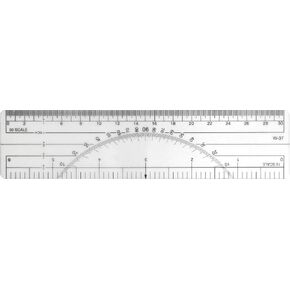 Westcott Protractor Ruler 6", 10ths, 50ths, Transparent (W-37)