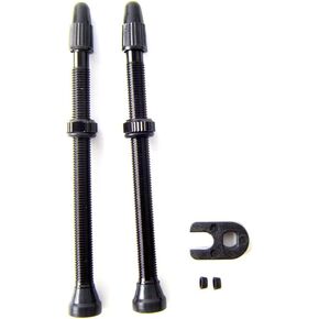 Bike Tubeless Presta Air Valve Stem Replacement Kit with Valve Core Remover Tool and Washer 2 Pieces (35mm,Black)