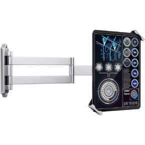 AboveTEK Tablet Wall Mount - Fits 7 to 11 Inch Tablets Including iPad, Galaxy Tab, Slate, Fire and More -Anti Theft Security Lock and Key - Adjustable Long Arm Articulating Swivel Holder(Black)