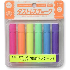 Dustless Fluorescent Chalk 6pcs, 6 Colors