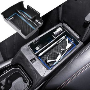 TACOBRO Center Console Organizer Tray Compatible with Jeep Compass 2022 2023 2024 Accessories Insert Armrest Glove Box Secondary Storage Divider ABS Materials，Black