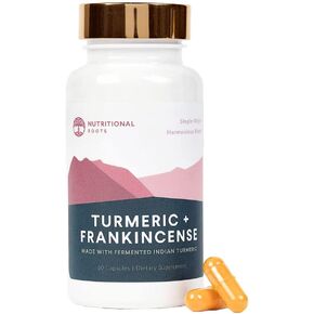 Indian Turmeric and Frankincense with Black Pepper, Made with Turmeric Extract 95% Curcuminoids and Fermented Turmeric Curcumin Longa, Boswellia Serrata, Doctor's Choice, 1 Monthly Supply, 60 ct