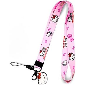 Lanyard for Keys,Lanyards for ID Badges,Lanyard for Women,Cute Lanyard ID Holder,Kawaii Lanyard,Anime Lanyard,Pink Lanyard Keychain,Neck Lanyard