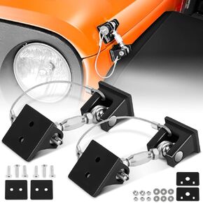 cciyu Black Stainless Steel Latch Locking Hood Catch Kit for 2007 2008 2009 2010 2011 2012 2013 2014 2015 2016 2017 2018 for Jeep Wrangler JK JKU