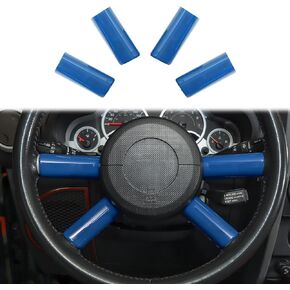 ل Jeep JK عجلة القيادة الكسوة الأزرق ل جيب رانجلر JK JKU 2007 2008 2009 2010 الأزرق الداخلية اكسسوارات 4 قطعة in Kuwait