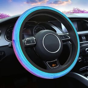 Swono Galaxy Blue Universal 15" Steering Wheel Covers Beautiful Galaxy and Star Cute Car Steering Wheel Cover for Men Women Girls Car Accessories in Kuwait