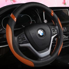 Universal Steering Wheel Cover for Car Leather Steering Wheel Cover for Women Men15 inch (Beige)