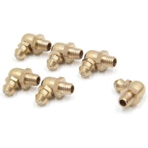 uxcell 6 Pcs Brass M6 x 1mm Thread 90 Degree Angle Grease Zerk Nipple Fitting for Car