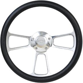 Billet Muscle Compatible with Chevy GMC 69-94 Steering Wheel Set Engraved Horn