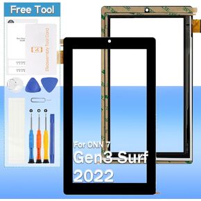 Touch Screen Digitizer for ONN 7" Tablet Gen 3 Surf 2022 100071481 Front Glass Touch Panel Replacement with Tools(Not Include LCD)