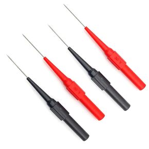 2pair Multimeter Test Lead Extention Back Probes Sharp Needle Micro Pin Stainless Steel Tipped Tip for Banana Socket Tester