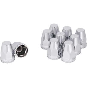 33 mm Chrome Lug Nut Covers for Semi Trucks - Chrome Lug nut Covers - flanged Lug nut Covers Screw on - Height 2-3/4" -semi Lug nut Covers Screw on, Lug Nut Caps Pack of 10