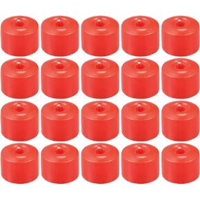 X AUTOHAUX 20pcs 17mm ID Wheel Lock Lug Bolt Nut Cover Caps Center Cover Bolt Locking Caps with Removal Dismantle Tool Set Replacement for Volkswagen Jetta Red