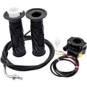7/8 Inch 22mm Twist Throttle Accelerator Handle Grips and 75" Long Throttle Cable With ON OFF Switch Set for 33cc 43cc 49cc Zooma Stand Up Gas Scooter