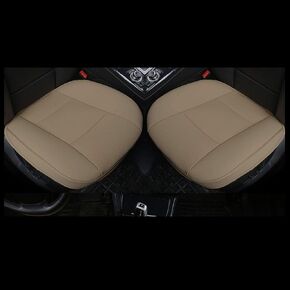 Car Seat Cushions Cover, 2pcs PU Leather Car Seat Covers Car Seat Protector for Car Driver and Passenger Seat Bottom (Width 20.8×deep 21×Thick 0.35 inch) (Black-B)