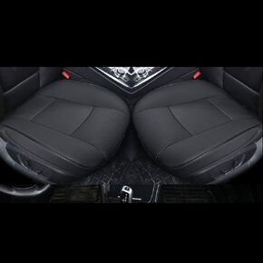Car Seat Cushions Cover, 2pcs PU Leather Car Seat Covers Car Seat Protector for Car Driver and Passenger Seat Bottom (Width 20.8×deep 21×Thick 0.35 inch) (Black-B) in Kuwait
