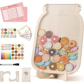 bopoobo Reward Jar for Kids, Personalized Potty Training Reward Jar Magnetic Reward Chart for Kids Positive Behavior Reward Chart Home Classroom Donuts Cookies