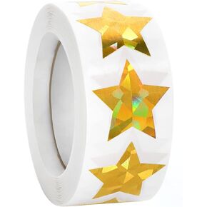 500 قطعة من ملصقات النجوم الذهبية المجسمة لمكافآت الأطفال، ملصقات رقائق معدنية لامعة ذاتية اللصق مقاس 1 بوصة، ملصقات نجوم لامعة، ملصقات مخطط سلوك المكافآت لطلاب المدارس والمعلمين in Kuwait