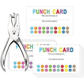 OUNENO 200 Pack Reward Punch Cards Behavior Incentive Awards for Kids Students Teachers Classroom Business Loyalty