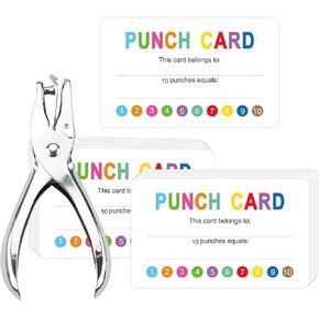 OUNENO 200 Pack Reward Punch Cards Behavior Incentive Awards for Kids Students Teachers Classroom Business Loyalty