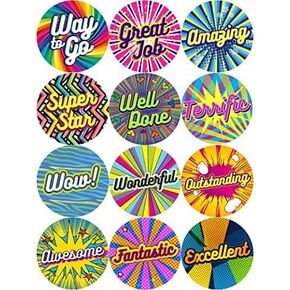 easykart labels 1440 Reward and Incentive Stickers | 0.75" Round with 12 Different Unique Designs (Abstract Theme) Recommended for All Ages and Classess in Kuwait