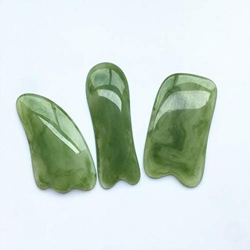 7PCS Resin Gua Sha Scraping Massage Tools Facial Body Guasha Board Gua Sha Scraping Board Ultra Smooth Scraper Tools for SPA Acupuncture Therapy Trigger Point (Green, Resin Material) in Kuwait