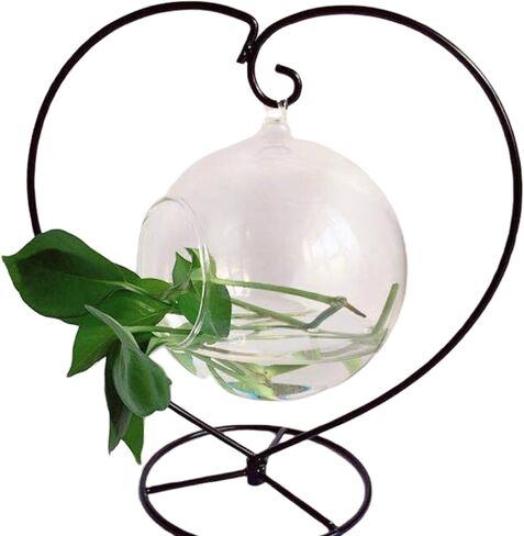 حامل عرض الزينة، حامل حامل معلق من الحديد على شكل قلب لتزيين المنزل والزفاف، كرة زجاجية معلقة وكرة ساحرة (بدون زجاجة زجاجية) (10 قطع على شكل قلب) in Kuwait