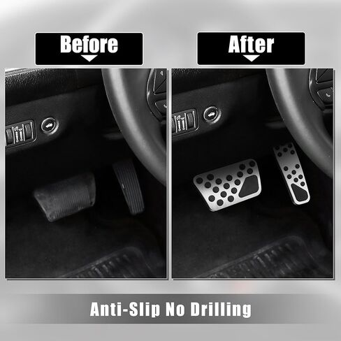 X AUTOHAUX 1 Set Anti Slip Aluminum Alloy Brake and Gas Accelerator Pedal Covers Foot Pedal Pads for Dodge Challenger Charger 2009-2019 for Chrysler 300 2014-2019 Black in Kuwait