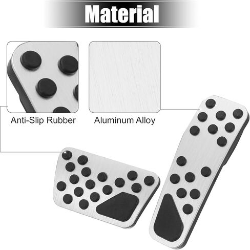 X AUTOHAUX 1 Set Anti Slip Aluminum Alloy Brake and Gas Accelerator Pedal Covers Foot Pedal Pads for Dodge Challenger Charger 2009-2019 for Chrysler 300 2014-2019 Black in Kuwait