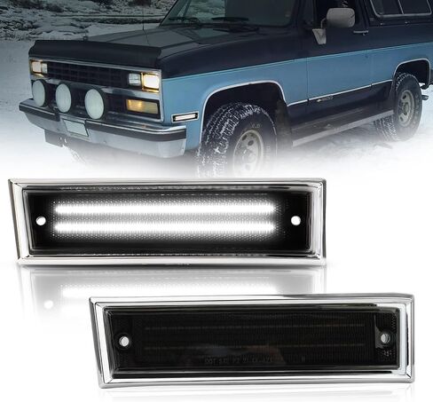 D-Lumina LED Side Marker Light Amber Lens Driver and Passenger Side Replacement for 1981-1991 Chevy/GMC C/K 1500 2500 C10 C20 Suburban Blazer Jimmy, Front Fender LED Side Marker Lights, Pack of 2 in Saudi Arabia