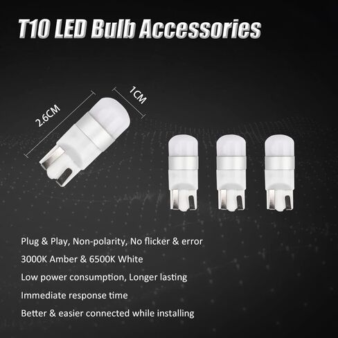 Bestview عدسة مدخنة LED أضواء العلامات الجانبية الأمامية لهوندا سيفيك 10th Gen 2016-2021 كوبيه هاتشباك مع 2 قطعة T10 مصابيح كهربائية OEM # H02551127N in Kuwait