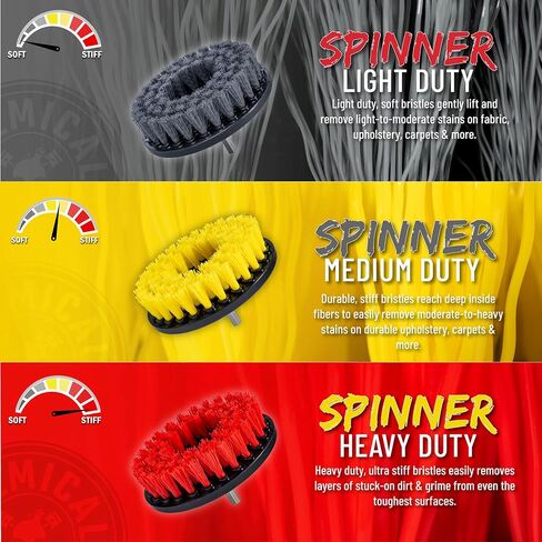 Chemical Guys ACC506 Light Duty Spinner Multi-Surface Drill Brush Attachment (Fits Any Standard Drill - Power Scrubber Removes Stains & Gently Cleans Upholstery, Fabric and Carpet), Gray in Saudi Arabia