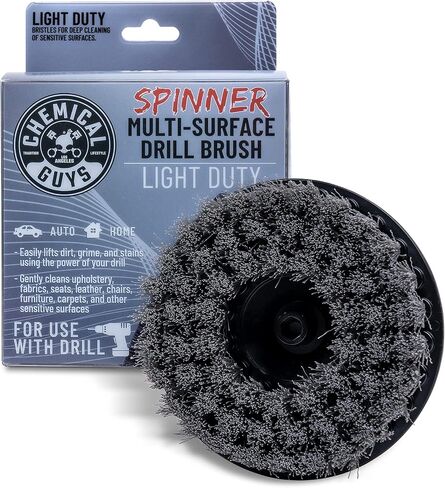 Chemical Guys ACC506 Light Duty Spinner Multi-Surface Drill Brush Attachment (Fits Any Standard Drill - Power Scrubber Removes Stains & Gently Cleans Upholstery, Fabric and Carpet), Gray in Saudi Arabia