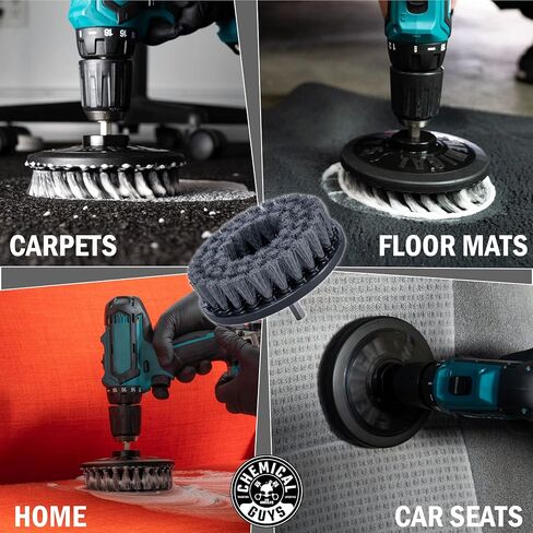 Chemical Guys ACC506 Light Duty Spinner Multi-Surface Drill Brush Attachment (Fits Any Standard Drill - Power Scrubber Removes Stains & Gently Cleans Upholstery, Fabric and Carpet), Gray in Saudi Arabia