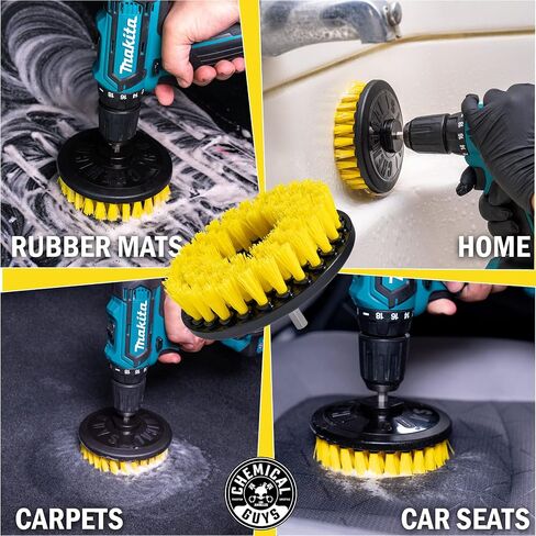 Chemical Guys ACC506 Light Duty Spinner Multi-Surface Drill Brush Attachment (Fits Any Standard Drill - Power Scrubber Removes Stains & Gently Cleans Upholstery, Fabric and Carpet), Gray in Saudi Arabia