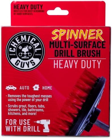 Chemical Guys ACC506 Light Duty Spinner Multi-Surface Drill Brush Attachment (Fits Any Standard Drill - Power Scrubber Removes Stains & Gently Cleans Upholstery, Fabric and Carpet), Gray in Saudi Arabia