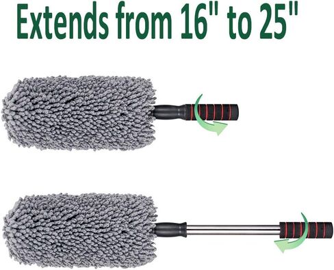 منفضة غبار السيارة من الألياف الدقيقة فائقة النعومة مع مقبض قابل للتمديد، منفضة فرشاة السيارة لتنظيف الغبار في السيارة in Kuwait