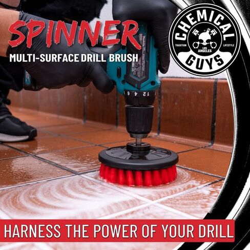 Chemical Guys ACC506 Light Duty Spinner Multi-Surface Drill Brush Attachment (Fits Any Standard Drill - Power Scrubber Removes Stains & Gently Cleans Upholstery, Fabric and Carpet), Gray in Saudi Arabia