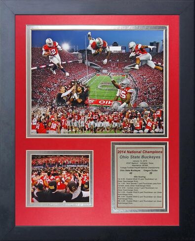 مجموعة صور مجمعة مؤطرة من NCAA Ohio State Buckeyes Legends Never Die (2014 CFP Football National Champions)، الاحتفال 2، 11 × 14 بوصة in Saudi Arabia